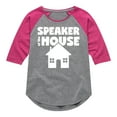 thumbnail image 1 of Instant Message - Speaker Of The House - Toddler & Youth Girls Raglan Graphic T-Shirt, 1 of 5