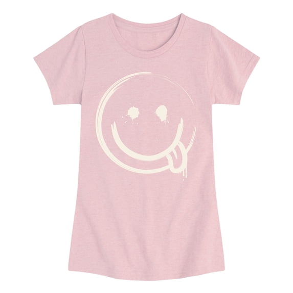 Instant Message - Splatter Face Fitted Short Sleeve Graphic T-Shirt