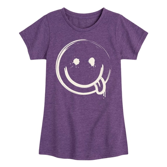 Instant Message - Splatter Face Fitted Short Sleeve Graphic T-Shirt