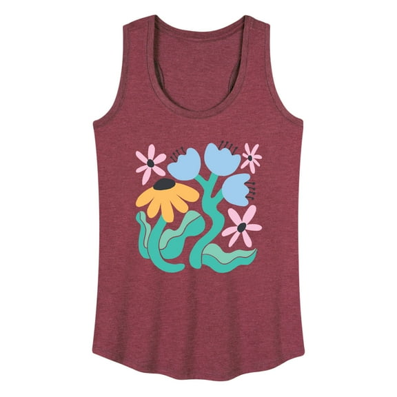 Instant Message - Spring - Abstract Flowers - Women's Racerback Tank Top