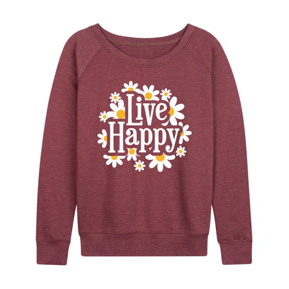 Instant Message - Spring - Live Happy - Women's Lightweight French Terry Long Sleeve Shirt