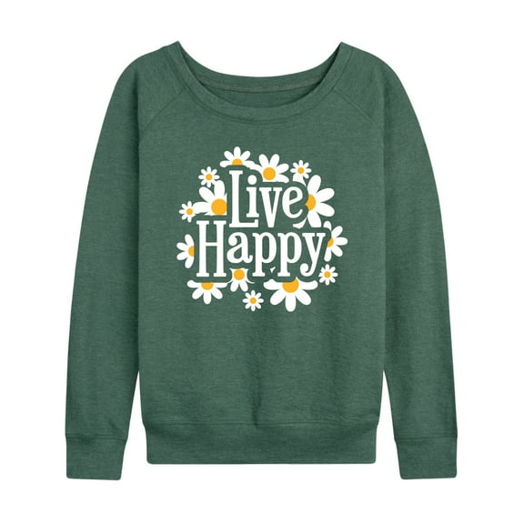 Instant Message - Spring - Live Happy - Women's Lightweight French Terry Long Sleeve Shirt