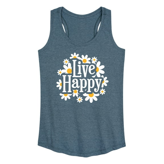 Instant Message - Spring - Live Happy - Women's Racerback Tank Top