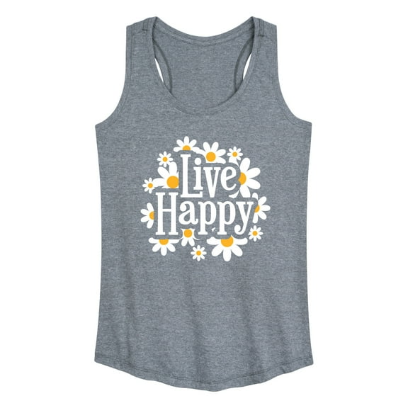 Instant Message - Spring - Live Happy - Women's Racerback Tank Top