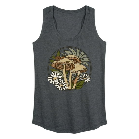 Instant Message - Spring - Mushrooms, Snails, & Daisies - Women's Racerback Tank Top