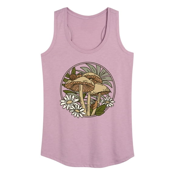 Instant Message - Spring - Mushrooms, Snails, & Daisies - Women's Racerback Tank Top