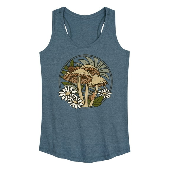 Instant Message - Spring - Mushrooms, Snails, & Daisies - Women's Racerback Tank Top
