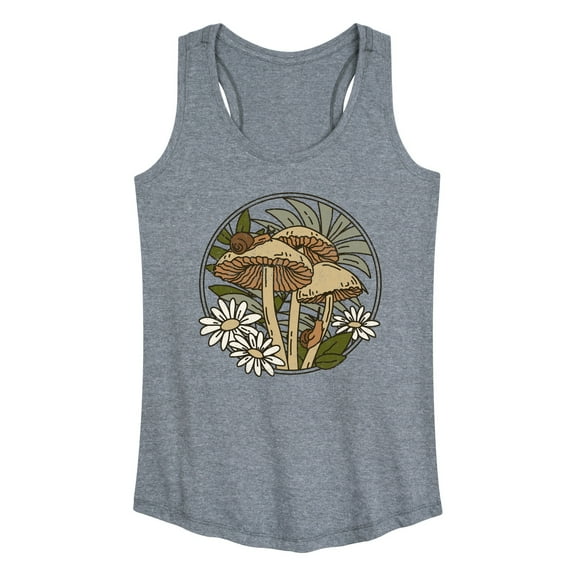 Instant Message - Spring - Mushrooms, Snails, & Daisies - Women's Racerback Tank Top