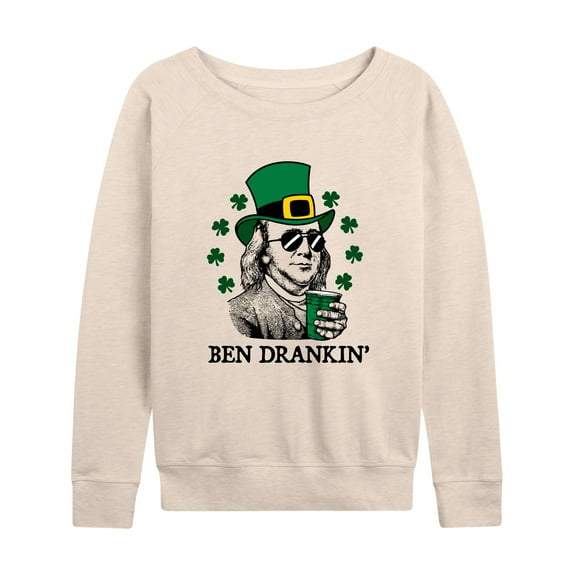 Instant Message - St. Paddy's Ben Drankin - Women's Lightweight French Terry Long Sleeve Shirt