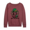 thumbnail image 1 of Instant Message - St. Paddy's Ben Drankin - Women's Lightweight French Terry Long Sleeve Shirt, 1 of 6
