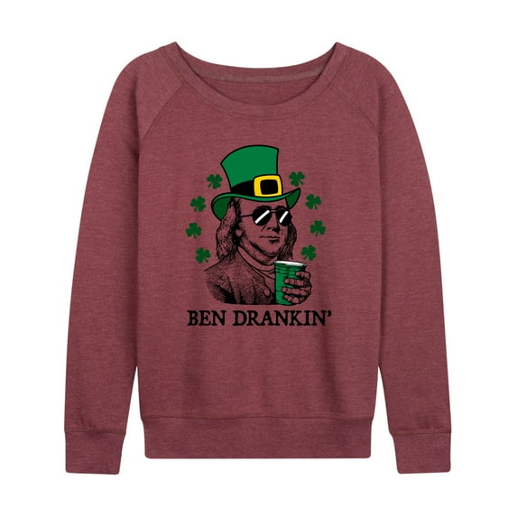 Instant Message - St. Paddy's Ben Drankin - Women's Lightweight French Terry Long Sleeve Shirt