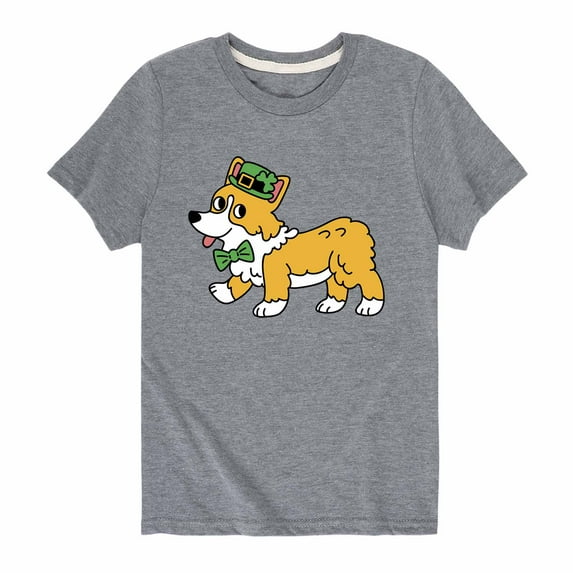 Instant Message - St Patrick's Corgi - Youth Short Sleeve Tee