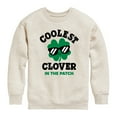 thumbnail image 1 of Instant Message - St. Patrick's Day - Coolest Clover in the Patch - Toddler And Youth Crewneck Fleece Sweatshirt, 1 of 5