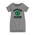 thumbnail image 1 of Instant Message - St. Patrick's Day - Coolest Clover in the Patch - Toddler And Youth Girls Fleece Dress, 1 of 1