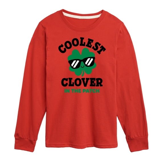 Instant Message - St. Patrick's Day - Coolest Clover in the Patch - Toddler And Youth Long Sleeve Graphic T-Shirt