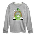 thumbnail image 1 of Instant Message - St. Patrick's Day - Dinosaur Eatting a Rainbow with a St. Patrick's Day Hat - Toddler And Youth Long Sleeve Graphic T-Shirt, 1 of 5