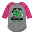 thumbnail image 1 of Instant Message - St. Patrick's Day Here For The Shenanigans  - Toddler & Youth Girls Raglan Graphic T-Shirt, 1 of 4