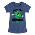 thumbnail image 1 of Instant Message - St. Patrick's Day Here For The Shenanigans  - Toddler & Youth Girls Short Sleeve Graphic T-Shirt, 1 of 6