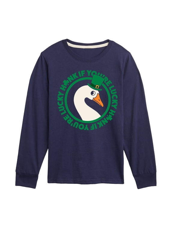 - St. Patrick's Day Honk If Lucky Boys' Long Sleeve Graphic T-Shirt