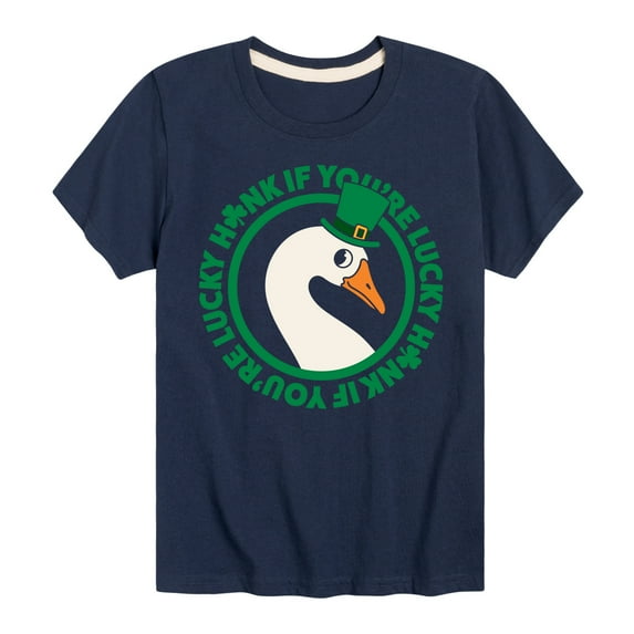 Instant Message - St. Patrick's Day Honk If Lucky - Toddler & Youth Short Sleeve Graphic T-Shirt