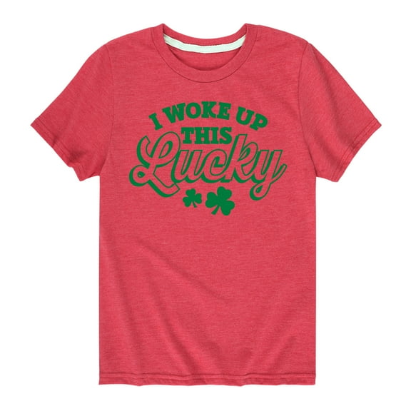 Instant Message - St. Patrick's Day - I Woke Up this Lucky - Toddler And Youth Short Sleeve Graphic T-Shirt