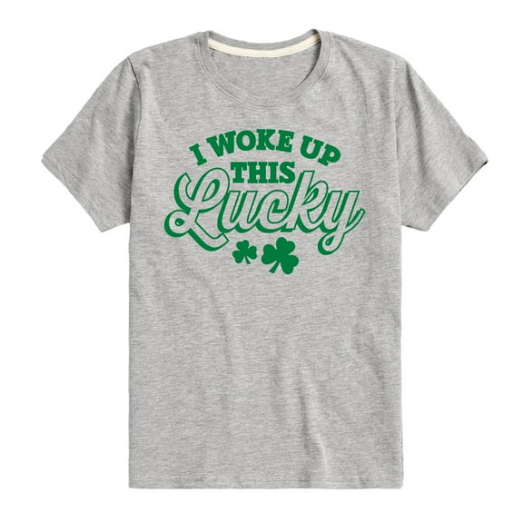 Instant Message - St. Patrick's Day - I Woke Up this Lucky - Toddler And Youth Short Sleeve Graphic T-Shirt