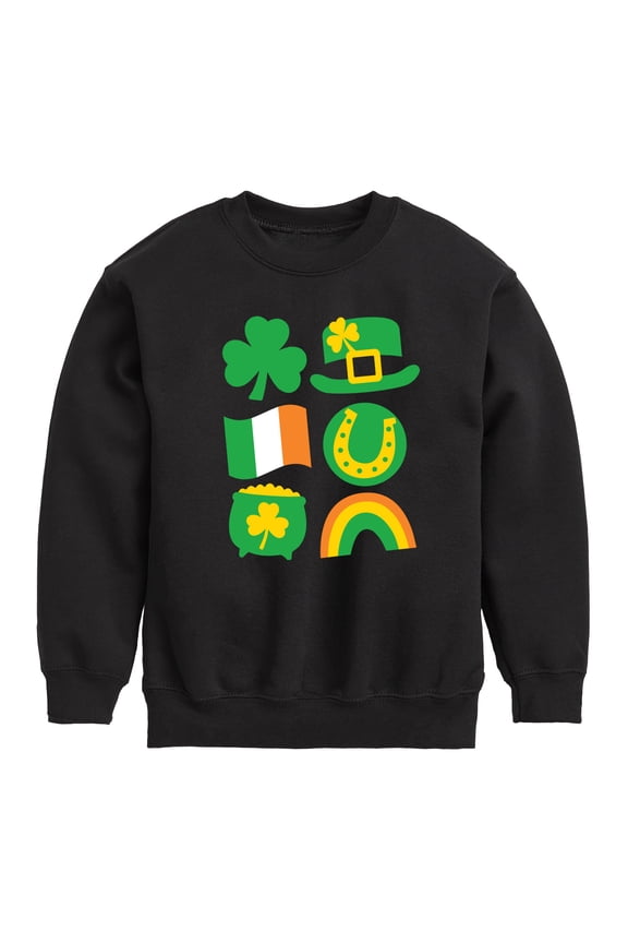 - St. Patrick's Day Icon - Toddler & Youth Crewneck Fleece Sweatshirt