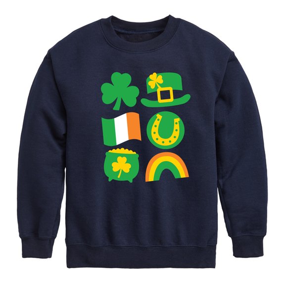Instant Message - St. Patrick's Day Icon - Toddler & Youth Crewneck Fleece Sweatshirt