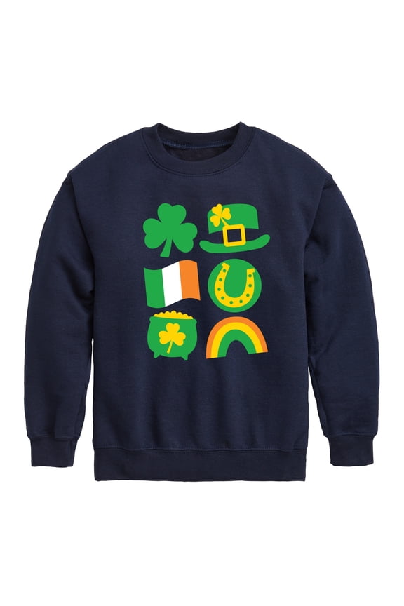 - St. Patrick's Day Icon - Toddler & Youth Crewneck Fleece Sweatshirt