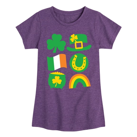Instant Message - St. Patrick's Day Icon   - Toddler & Youth Girls Short Sleeve Graphic T-Shirt