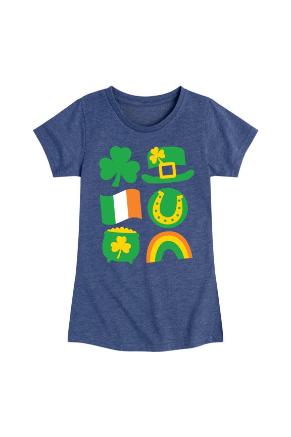 - St. Patrick's Day Icon   - Toddler & Youth Girls Short Sleeve Graphic T-Shirt