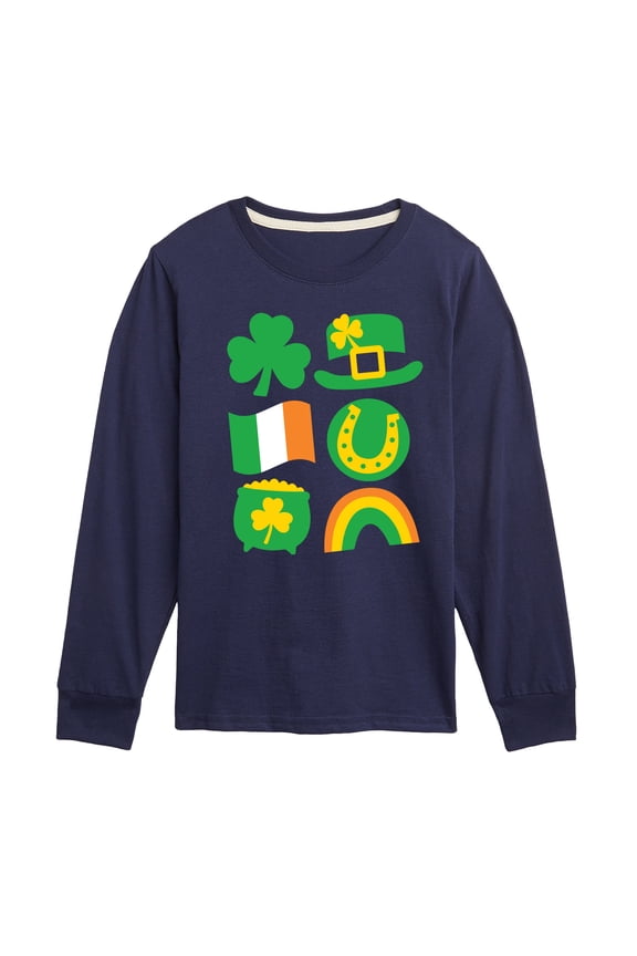 - St. Patrick's Day Icon - Toddler & Youth Long Sleeve Graphic T-Shirt