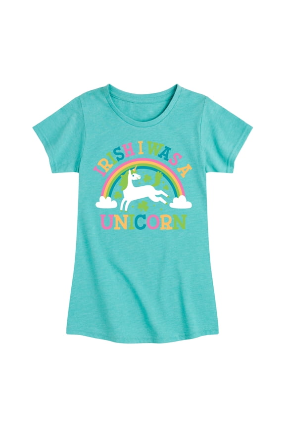 - St. Patrick's Day Irish I Was A Unicorn Fitted Short Sleeve Graphic T-Shirt