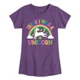 thumbnail image 1 of Instant Message - St. Patrick's Day - Irish I Was A Unicorn - Rainbow - Toddler And Youth Girls Short Sleeve Graphic T-Shirt, 1 of 5