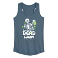 thumbnail image 1 of Instant Message - St. Patrick's Day - Irish Skeleton Dead Lucky - Women's Racerback Tank Top, 1 of 6