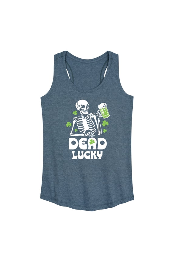 - St. Patrick's Day - Irish Skeleton Dead Lucky - Women's Racerback Tank Top