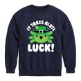 thumbnail image 1 of Instant Message - St. Patrick's Day - It Takes Alotl Luck - Axolotl - Toddler And Youth Crewneck Fleece Sweatshirt, 1 of 5