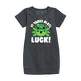 thumbnail image 1 of Instant Message - St. Patrick's Day - It Takes Alotl Luck - Axolotl - Toddler And Youth Girls Fleece Dress, 1 of 4