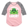 thumbnail image 1 of Instant Message - St. Patrick's Day - It Takes Alotl Luck - Axolotl - Toddler And Youth Girls Raglan Graphic T-Shirt, 1 of 4