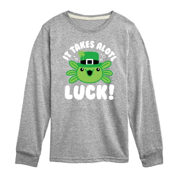 Instant Message - St. Patrick's Day - It Takes Alotl Luck - Axolotl - Toddler And Youth Long Sleeve Graphic T-Shirt