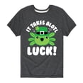 thumbnail image 1 of Instant Message - St. Patrick's Day - It Takes Alotl Luck - Axolotl - Toddler And Youth Short Sleeve Graphic T-Shirt, 1 of 5