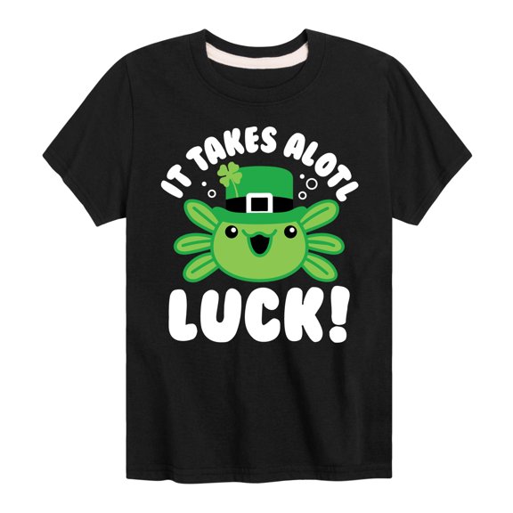 Instant Message - St. Patrick's Day - It Takes Alotl Luck - Axolotl - Toddler And Youth Short Sleeve Graphic T-Shirt