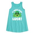 thumbnail image 1 of Instant Message - St. Patrick's Day - It Takes Alotl Luck - Axolotl - Toddler and Youth Girls A-line Dress, 1 of 4