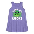 thumbnail image 1 of Instant Message - St. Patrick's Day - It Takes Alotl Luck - Axolotl - Toddler and Youth Girls A-line Dress, 1 of 4