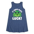 thumbnail image 1 of Instant Message - St. Patrick's Day - It Takes Alotl Luck - Axolotl - Toddler and Youth Girls A-line Dress, 1 of 5