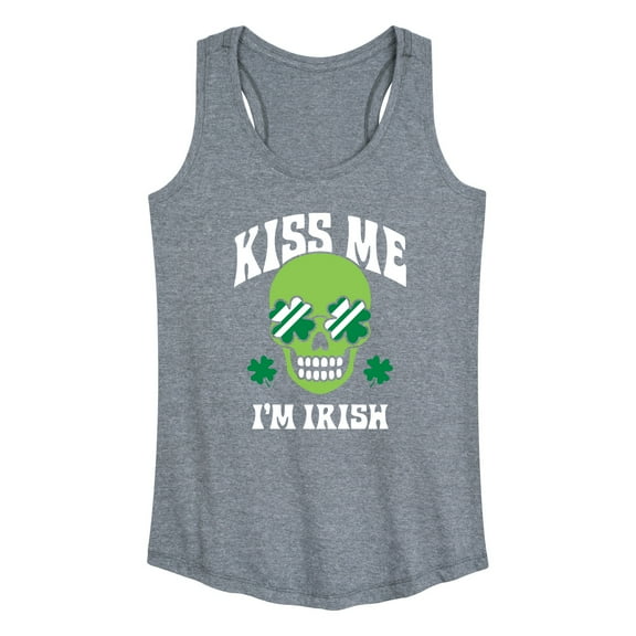 Instant Message - St. Patrick's Day - Kiss Me I'm Irish - Women's Racerback Tank Top