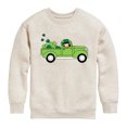 thumbnail image 1 of Instant Message - St. Patrick's Day - Leprechaun Truck - Delivering Luck - Toddler And Youth Crewneck Fleece Sweatshirt, 1 of 5