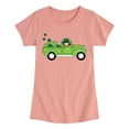 thumbnail image 1 of Instant Message - St. Patrick's Day - Leprechaun Truck Delivering Shamrocks - Toddler And Youth Girls Short Sleeve Graphic T-Shirt, 1 of 5