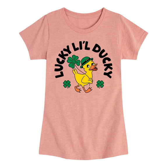 Instant Message - St. Patrick's Day Lucky Lil Ducky - Toddler & Youth Girls Short Sleeve Graphic T-Shirt