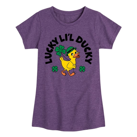 Instant Message - St. Patrick's Day Lucky Lil Ducky - Toddler & Youth Girls Short Sleeve Graphic T-Shirt